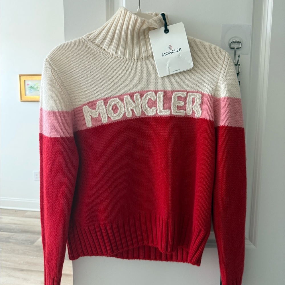 Moncler Women's Red and Pink Sweater